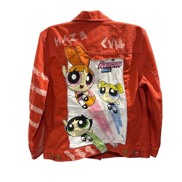 VERY SPECIAL polo ralph lauren red jacket Ft. Power puff Girls OOAK Size medium - Picture 8 of 10